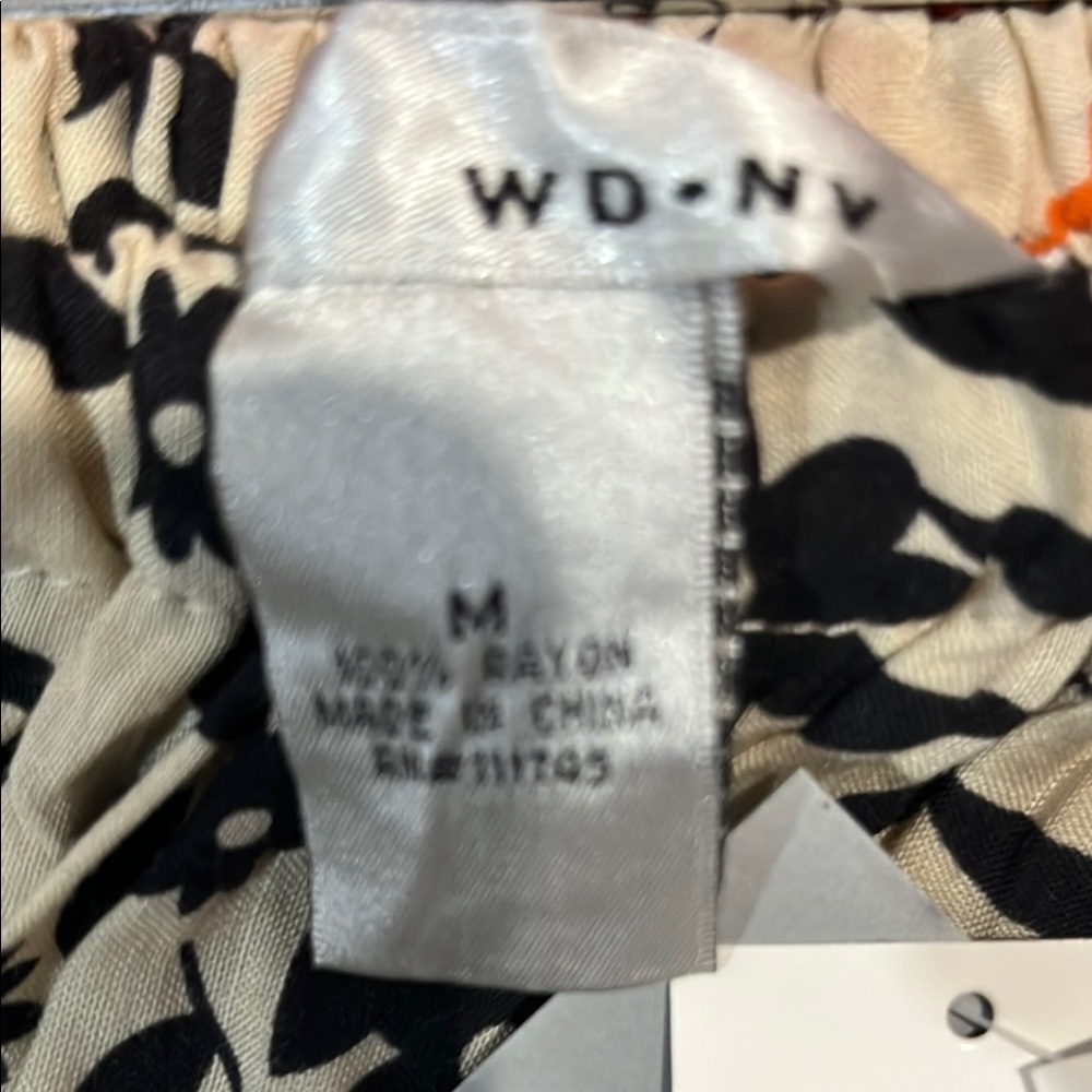 WD.NY Women’s Cream/Black/Multi Smocked A-Line Flowing Floral Midi Skirt… - Picture 3 of 7
